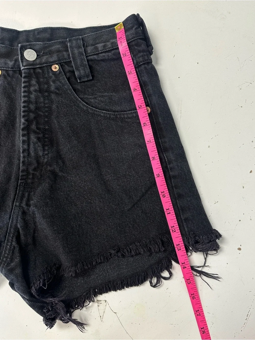 Vintage 80's Bongo High Rise Cut Off Black Denim Jean Shorts 5